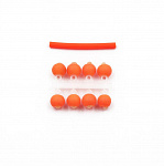 Микробисер &quot;Яман&quot; Шар, d-3,8 мм, цв. флуор. оранжевый, подвеска короткая (уп. 8 шт.) - фото 1