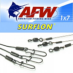 Поводок оснащенный AFW Surflon Black 1х7  5кг 15см - фото 1