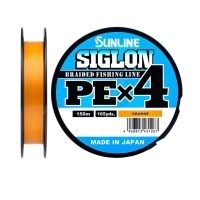 Шнур плетёный SUNLINE &quot;SIGLON  PEx4&quot; Orange 150m #0.8/12lb 6.0kg