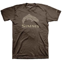 Футболка Simms Stacked Typo Logo T-Shirt - Trout, Brown, XL