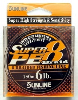 Шнур плетёный SUNLINE SUPER PE 8 Braid ORANGE 150m #1.5 15lb 7.5kg