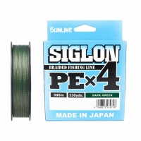 Шнур плетёный SUNLINE &quot;SIGLON  PEx4&quot; Dark Green 300m #1.5/25lb 11.0kg