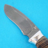 Нож «Ратник» Н31А, сталь черный дамаск (У10А-7ХНМ) рукоять: дюраль,наборная кожа