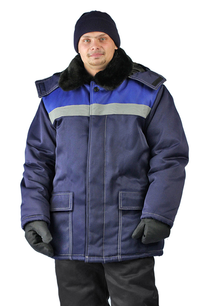 Куртка зимняя &quot;УРАЛ&quot; цвет: т.синий/василек (60-62, 170-176) - фото