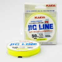 Плетенка KAIDA PMZ-040-16 JIG LINE x4 PE ярко желтая 100м 0,16мм 25LB	