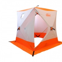 Палатка зимняя куб СЛЕДОПЫТ 1,5 х1,5 м, Oxford 240D PU 2000, 2-местная, цв. бело-оранж.
