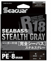 Плетеный шнур SEAGUAR R-18 Kanzen Seabass Stealth Gray X8 #1,0 150 м.8,55 кг