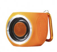 Портативная беспроводная музыкальная колонка CW Cubic Box (оранжевый, карабин и USB кабель)