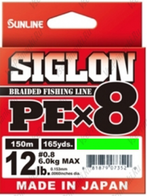 Шнур плетёный SUNLINE &quot;SIGLON  PEx8&quot; Light Green 150m #0.4/10lb 2,9kg