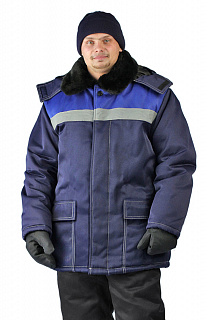 Куртка зимняя &quot;УРАЛ&quot; цвет: т.синий/василек (60-62, 182-188)