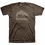 Футболка Simms Stacked Typo Logo T-Shirt - Trout, Brown, XXL - фото 1
