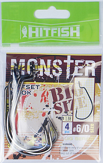 Крючок офсетный HITFISH Monster Offset #11/0 (2шт/уп)