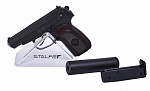 Пистолет пневм. Stalker SAPS Spring (аналог ПМ) + имит.ПБС, к.6мм,мет.корпус,магазин 12шар, до 80м/с - фото 1