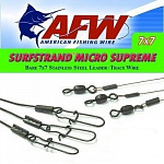 Поводок оснащенный AFW Surfstrand Micro Supreme Camo 7x7 12кг 15см - фото 1