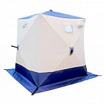 Палатка зимняя куб СЛЕДОПЫТ 2,1 х2,1 м, Oxford 210D PU 1000, 4-местная ,цв. бело-синий - фото 1