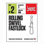 Вертлюги-застежки Lucky John Pro Series ROLLING SWIVEL FASTLOCK 008 - фото 1