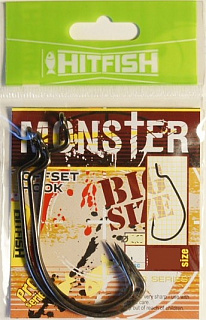 Крючок офсетный HITFISH Monster offset #8/0 (3шт/уп)