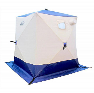 Палатка зимняя куб СЛЕДОПЫТ 1,8х1,8м, Oxford 210D PU 1000, 3-местная ,цв. бело-синий