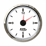 Часы кварцевые, аналоговый белый циферблат, нержавеющий ободок, д. 52 мм  (KY09100) - фото 1