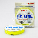 Плетенка KAIDA PMZ-040-12 JIG LINE x4 PE ярко желтая 100м 0,12мм 18LB	 - фото 1