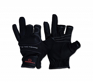 Перчатки неопр. Fishing gloves-21 обрез. 3 пал., черн., р-р L (Kosadaka) SGS21-L