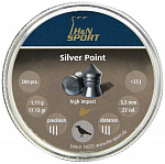 пульки HN Silverpoint кал. 5,5 мм 1,11 г (200 шт./бан.) - фото 1
