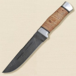 Нож «Морской» Н69, сталь черный дамаск (У10А-7ХНМ), рукоять: дюраль, берест - фото 1